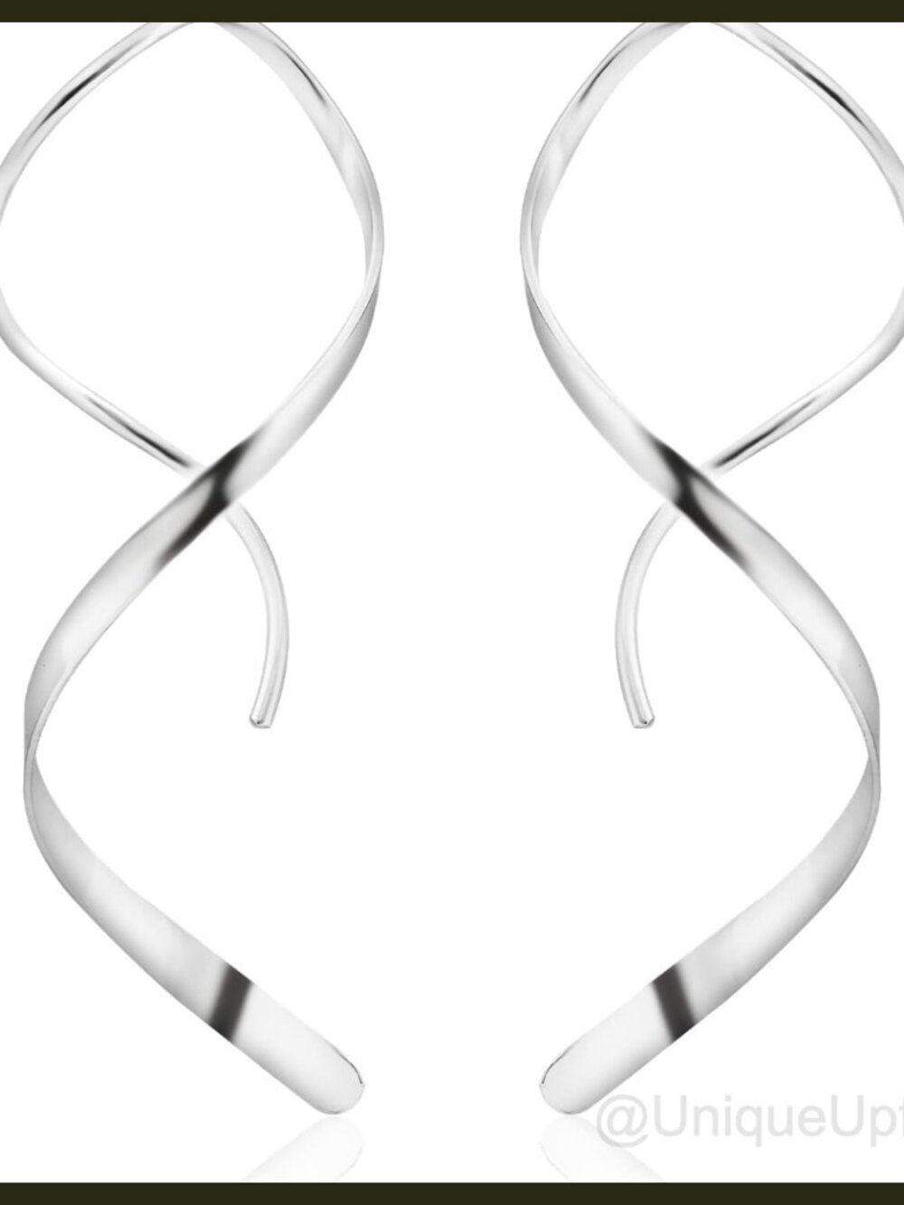 Handmade 925 Sterling Silver Spiral Threader Earrings Hypoallergenic